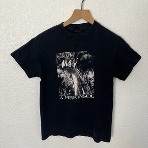 Vintage 2004 AFI A Fire Inside Cinder Block Women's Band T-Shirt Black Small
